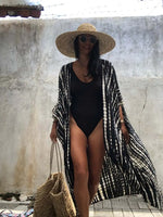 Beach Cover Ups for Swimwear Women Black Tie Dye Kimono Swimsuit Cape Summer Dress 2022 Beachwear Outfits Sales