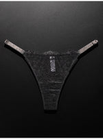 Lace Sexy Girls Women Panties Seamless Underwear Rhinestone G String Letter Transparent Thong For Female Low Rise Ladies Briefs