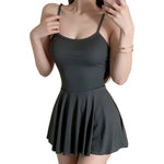 Women Sexy Halter Backless Slim V-neckMini Dress SmoothAllure Pleated Micro MINI Dress Fashion Uniform Party Night Outfits