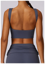NCLAGEN Running Sports Bra Women High Support Open Back Yoga Breathable Slim Fit Fitness Pilates Tank Top With Removable Pads