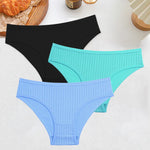 3PCS Women's Cotton Briefs Panties Female Sexy Low Waist Underwear M-XL Breathable Panty Girls Comfortable Intimates Lingerie