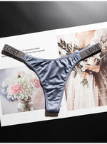 Letter Sexy Panties Women Thongs Rhinestones Diamonds G-string Sports Thong Low Waist Shorts Briefs T-back Fitness S-XL