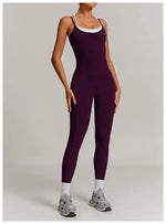 Yoga Jumpsuit Fake two color contrast halter sport jumps Women Push Up Gym Fitness Overalls Sport Outfit Sportswear Clothes 8843