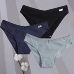 3PCS/Set Women Cotton Briefs Panties Ladies Sexy Solid Color Low Waist Underwear Female Soft Breathable Intimates Lingerie 2024