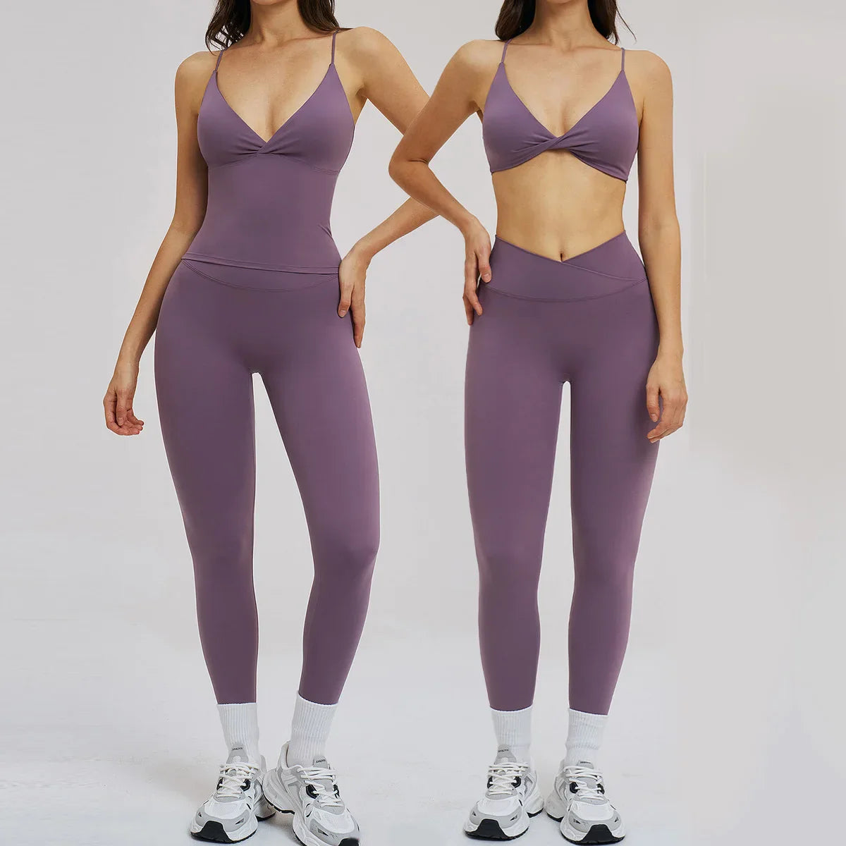 2PCS Yoga Suit Sports Set Women Fitness Quick-Drying Gym Tracksuit Running Nude Feeling Workout Outfit Sport Bra Leggings Suit