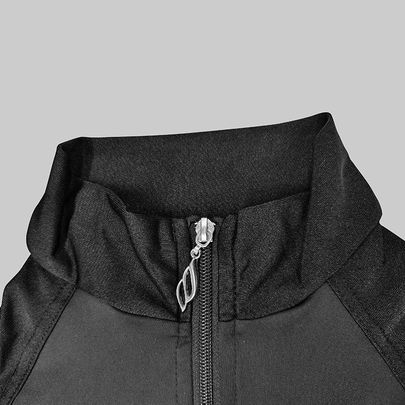 Jumpsuit Woman Split-Joint Zipper Collar Wrap Sportwear Women's Tracksuit Suit Black Slim Fit Long Jumpsuits 89206