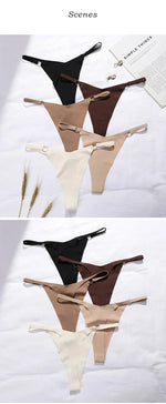 Iron Ring Ice Silk Sexy Women G String Briefs Panties Girls Underwear Thong Underpants Seamless Lingerie Plus Size S-XL