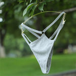 5PCS Women Sexy Cotton Panties Two Belts Hollow Out G-String Thongs Breathable Underwear for Female Solid Color Lingerie S-XL