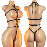 Women's Sexy Lingerie Erotic Backless Hanging Neck SM BodysuitSee Through Bra Lingerie Set Cosplay Hot Ultra-Thin Body Suit