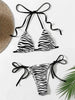 Sexy Zebra Striped Bikini Women Halter Push Up Triangle Swimsuit Brazilian Summer Bathing Suit Micro Swimwear 2025 Swimming Suit test