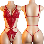 Teddy Sexy Crotchless Bodysuits Women Lingerie Bra Sets Transparent Babydolls Nightwear Erotic Set Deep V Seductive Underwear