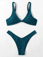 ZTVitality Solid Tie Sexy Bikini 2021 Hot Sale Padded Bra High Leg Bandage Push Up Bikini Set Brazilian Swimsuit Women Swimwear