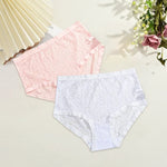 2Pcs/Set Women Sexy Panties Hollow Out Lace Floral Ladies Briefs Low Waist Solid Comfortable Hot Sale Female Underpants S-XXL