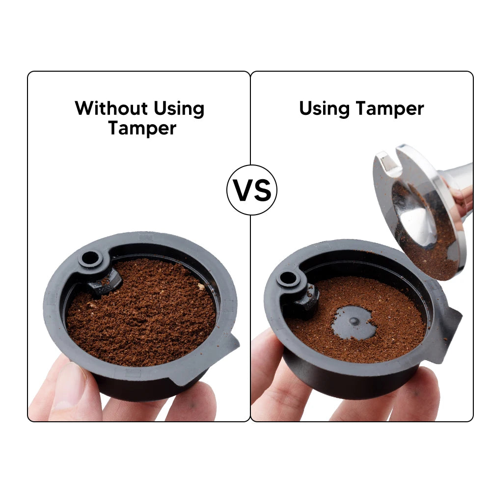 Coffee Powder Tamper for Boschmachine Tassimo Reusable Coffee Capsules Stainless SteelPowder Hammer