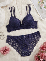 6-Piece Set Lace Women's Underwear Set No Lining Lace Push up Bra Comfortable Fitting Sexy Mesh Lace Panties Women's Bra Set