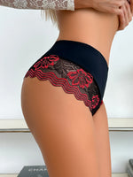 Floral Lace Underwear for Women Sexy Female Panties Low Rise Semi-Transparent Comfortable Lingerie Briefs