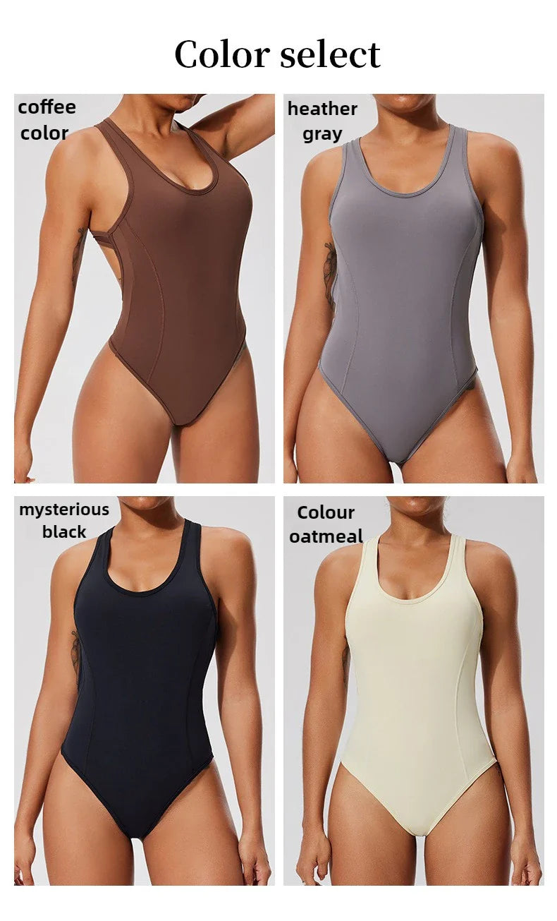 Seamless Yoga Jumpsuit Set Casual Back Base Tight One-piece Corset SlimBodysuit Yoga Suit Suspender Sports Fitness Suits Women