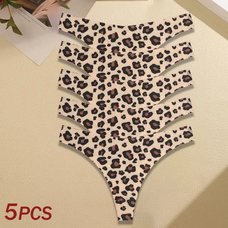 5Pcs Women G-string Seamless Sweet Fruit Thongs Low-waist Panties Ladies Soft Cute Thongs Female S-XL T-Back Panties Underwear