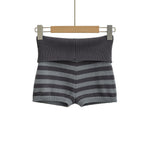 Spring Striped Knitted Shorts Fashion Striped Elastic Waist Versatile Straight Casual Knitted Shorts For Woman Fashion 4Z0M