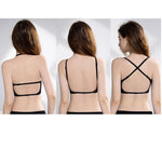 Women Sexy Lingerie Invisible Bra Deep U Plunge Bras Backless Top for Dresses, Transparent Strap Push Up Back Sling Underwear