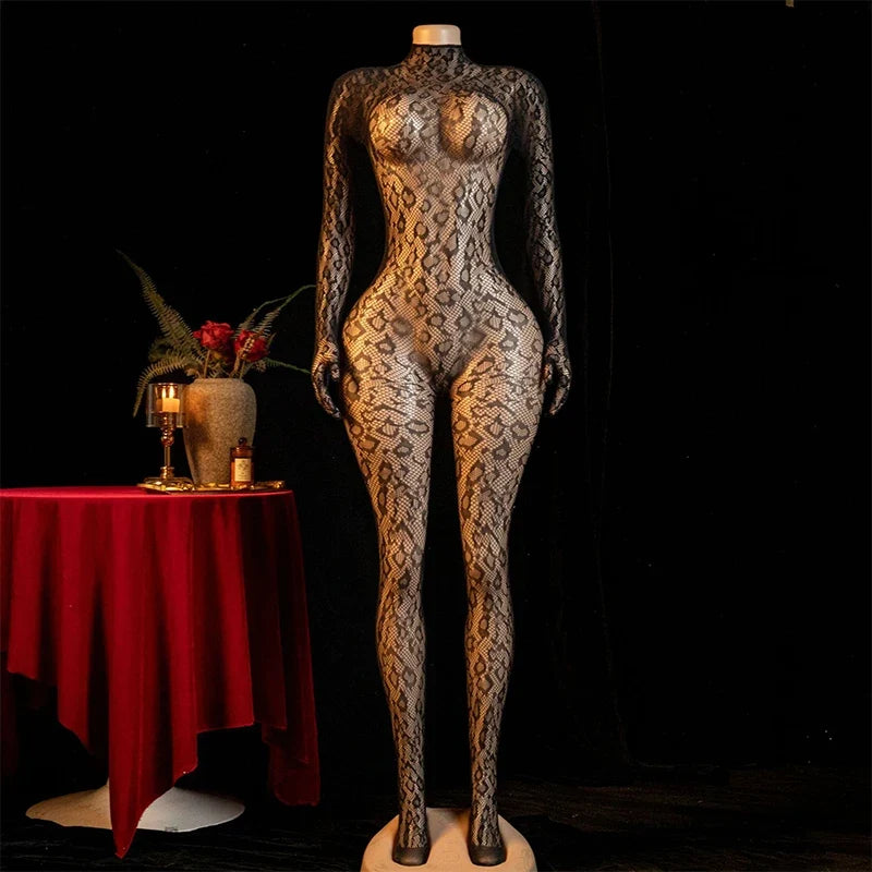 Crotchless Teddy Sexy Underwear Women Hollow Lingerie Transparent SM Bondage Rope Erotic Bodysuits Adult Fishnet Bodystockings
