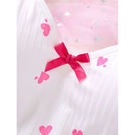 Women's Sleepwear Underwear Rose Lace Bow & Heart PrintSleep Dress Sexy Pijamas SetV NeckPajamas Mini Nightgowns Hot Dress
