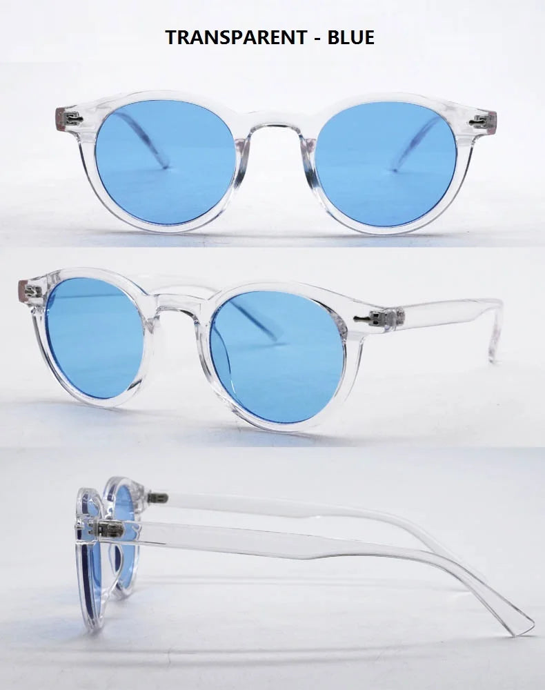 Vintage Rice Nail Round Sunglasses Men Women Brand Hawksbill Blue Shades Eyewear Female Brand Design Sun Glasses Men oculos