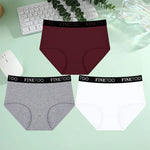 Finetoo 3Pcs/Set Women's Seamless Cotton Briefs Women Plus SizePanties Breathable Underwear Female Low Waist Soft Lingerie S-XXL