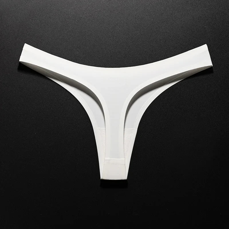 Ice Silk Leopard Women Panties Sexy G String Thong Seamless Underwear T Back Candy Color Girls Briefs Underpants Plus Size M-XXL