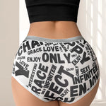 1pcs New Style Panty Letter Print Sexy Women's Boyshort Shiny Charming Female Underpants Soft Comfortable Lady Briefs Underwear