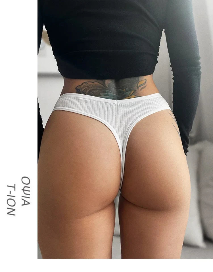 Cotton Sexy Girls Panties Simple Women Thongs Female Briefs Underwear Sports G-Strings Hot T-Back Breathable Underpants Lingerie