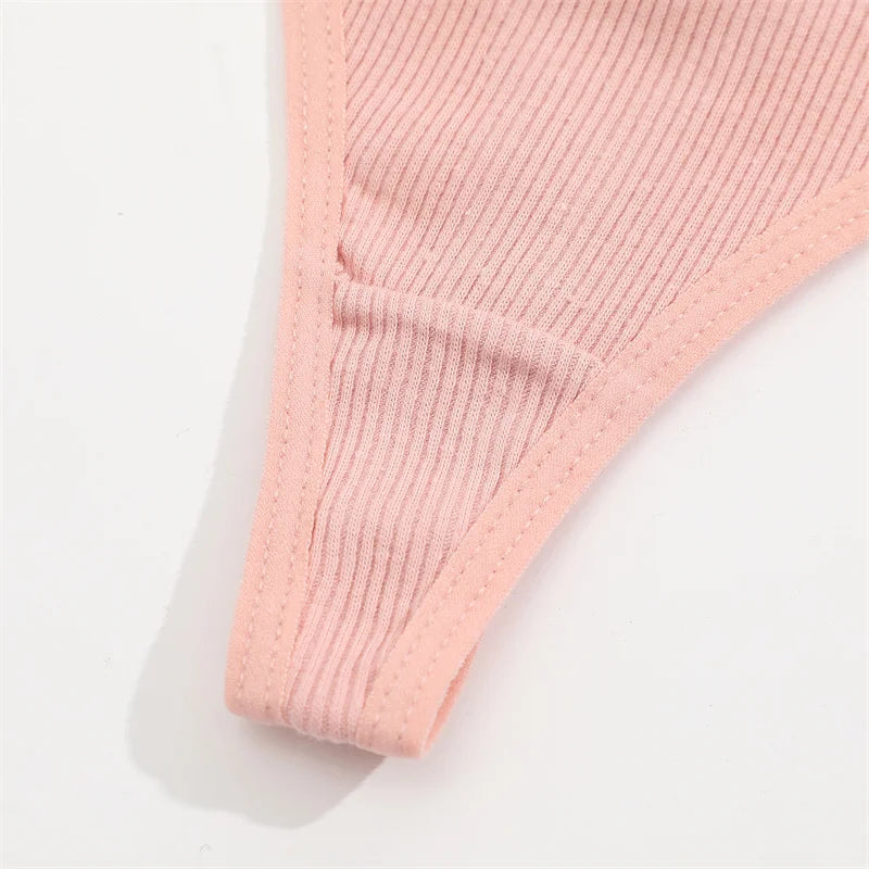 3Pcs/set Cotton Thongs Lace Bikini Underpants Women S-XL T-Back Underwear Ladies G-string Soft Thong Panties Female Lingerie New