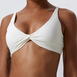 Hearuisavy Summer Sports Bra Shockproof Push Up Gym Top Women Quick-Dry Yoga Clothes Pleated Design Brassiere Workout Crop Top