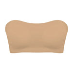 Women's Sexy Strapless Push Up Bra Removable Padded Seamless Ice Silk Top Women Invisible Beauty Back Anti-slip Off-shoulder Bra