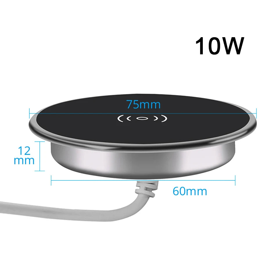 Desk Embeded Wireless Charger 15W Phone Charger 3.0 For xiaomi mi 11 10s Wireless Charging Pad For iphone 12 pro max x plus