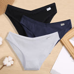 3PCS Women Cotton Panties Female Sexy Intimates Low Rise G-String Thongs Ladies Bikini Girl Solid Color Underwear Soft Lingerie