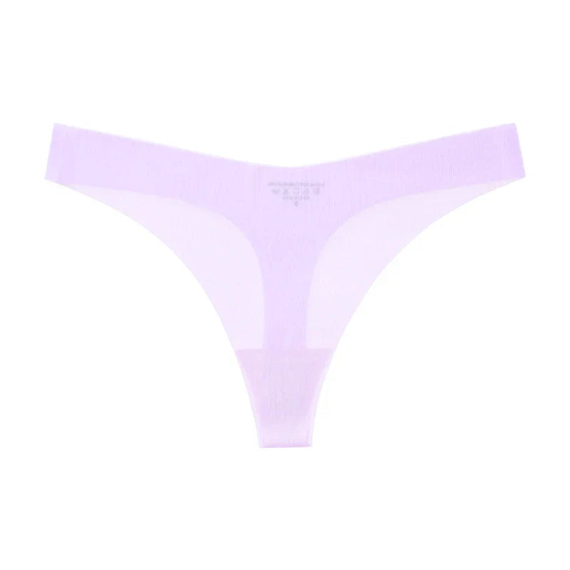 Girls Briefs Seamless Women Panties Sexy G String Ice Silk Underwear T Back Sports Yoga Thong Traceless Plus Size S-XL