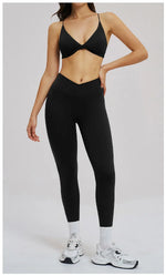 2PCS Yoga Suit Sports Set Women Fitness Quick-Drying Gym Tracksuit Running Nude Feeling Workout Outfit Sport Bra Leggings Suit