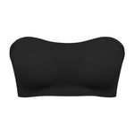 Women's Sexy Strapless Push Up Bra Removable Padded Seamless Ice Silk Top Women Invisible Beauty Back Anti-slip Off-shoulder Bra