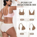 Women's Deep V Seamless Wire-Free Bra Plus Size Solid Color 3/4 Cup Thin Bra Comfortable Push-up Bra Underwear