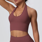 Gym Tops Women Halter Top Gym Vest Woman Sexy Backless Push Up Sport Bras Running Vest Workout Tops Activewear Yoga Fitness Vest