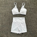 1/2PCS Women's Contour Crop Sport Bra Yoga Sets High Waist Scrunch Fitness Push-Up Gym Workout Shorts Running Active Suits XP187