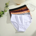 4Pcs Women's Seamless Cotton Briefs Women Plus SizePanties Solid Color Breathable Underwear Female Low Waist Soft Lingerie S-XXL