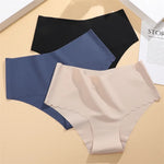 Seamless Women Briefs S-XXL Wave Edge V-shaped Underwear Panties Ice Silk Underwear For Women Low Waist Briefs One Piece Panty