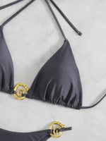 Sexy Thong Bikinis Sets Two Pieces Swimsuit Metal Hoops Link Swimwear Female Brazilian Biquini Triangle Beach Wear Bathing Suit
