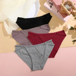 4PCS/Set Women Cotton Panties Sexy Low Waist Briefs Female Soft Breathable Underwear Button Design Fashion Comfortable Lingerie