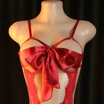 Nighttime Transparent Open Bra Porn Lingerie Corset Deep V Sexy Crotchless Underwear Women Lace Hollow Bras Hot Teddy Bodysuit