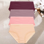 4Pcs/Set Women's Cotton Briefs Women Seamless Panties Solid Color Breathable Underwear Female Low Waist Soft Lingerie S-XXL