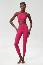 Yoga Set 2 Pieces Women's High Waisted Leggings Sports Vest Exercise Clothing Workout Outfits Fitness Sportswear Gym Tracksuit