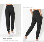 Hearuisavy Yoga Pants Loose Slim Quick-Dry Yoga Pants Pleated Hem Bound Running Fitness Capris Pockets Jogging Pants Woman